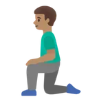 man kneeling: medium skin tone สำหรับแพลตฟอร์ม Google
