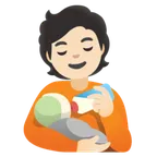 person feeding baby: light skin tone untuk platform Google