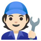 mechanic: light skin tone สำหรับแพลตฟอร์ม Google
