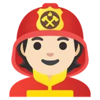 Googleプラットフォームのfirefighter: light skin tone