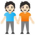 Google cho nền tảng people holding hands: light skin tone