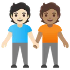 Google 플랫폼을 위한 people holding hands: light skin tone, medium skin tone