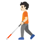 Google dla platformy person with white cane: light skin tone