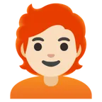 person: light skin tone, red hair untuk platform Google