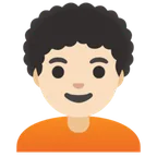person: light skin tone, curly hair pentru platforma Google