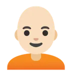 person: light skin tone, bald für Google Plattform