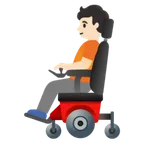 person in motorized wheelchair: light skin tone para a plataforma Google