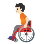 person in manual wheelchair: light skin tone für Google Plattform
