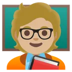 teacher: medium-light skin tone pour la plateforme Google