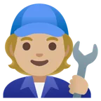 mechanic: medium-light skin tone til Google platform
