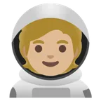 Google platformu için astronaut: medium-light skin tone