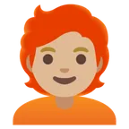 person: medium-light skin tone, red hair สำหรับแพลตฟอร์ม Google