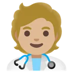 health worker: medium-light skin tone for Google platform