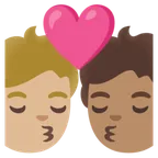 kiss: person, person, medium-light skin tone, medium skin tone для платформи Google