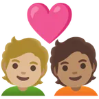 couple with heart: person, person, medium-light skin tone, medium skin tone für Google Plattform