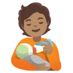 Google platformu için person feeding baby: medium skin tone