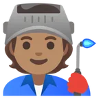 Google platformu için factory worker: medium skin tone