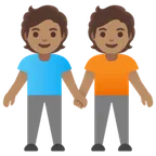 people holding hands: medium skin tone untuk platform Google