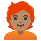 person: medium skin tone, red hair para la plataforma Google