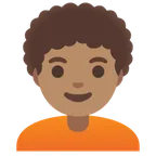 person: medium skin tone, curly hair untuk platform Google