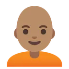 person: medium skin tone, bald pour la plateforme Google