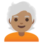 person: medium skin tone, white hair para la plataforma Google
