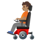 person in motorized wheelchair: medium skin tone pentru platforma Google