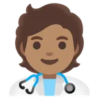 health worker: medium skin tone untuk platform Google