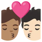 kiss: person, person, medium skin tone, light skin tone für Google Plattform
