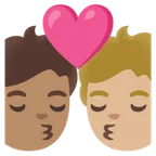 kiss: person, person, medium skin tone, medium-light skin tone para la plataforma Google