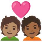 couple with heart: person, person, medium skin tone, medium-dark skin tone für Google Plattform