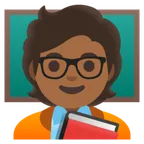 teacher: medium-dark skin tone pour la plateforme Google