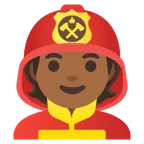 firefighter: medium-dark skin tone สำหรับแพลตฟอร์ม Google