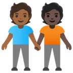 Google 플랫폼을 위한 people holding hands: medium-dark skin tone, dark skin tone