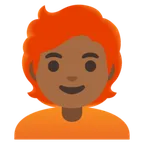 person: medium-dark skin tone, red hair สำหรับแพลตฟอร์ม Google