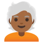 person: medium-dark skin tone, white hair สำหรับแพลตฟอร์ม Google
