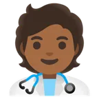 health worker: medium-dark skin tone for Google platform