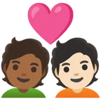 couple with heart: person, person, medium-dark skin tone, light skin tone untuk platform Google