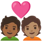 couple with heart: person, person, medium-dark skin tone, medium skin tone für Google Plattform
