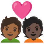 Google dla platformy couple with heart: person, person, medium-dark skin tone, dark skin tone