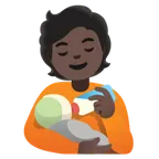 person feeding baby: dark skin tone สำหรับแพลตฟอร์ม Google
