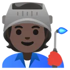 factory worker: dark skin tone สำหรับแพลตฟอร์ม Google