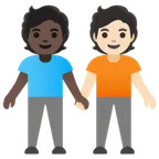 people holding hands: dark skin tone, light skin tone para la plataforma Google