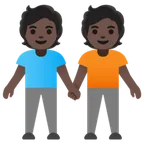 Google 플랫폼을 위한 people holding hands: dark skin tone