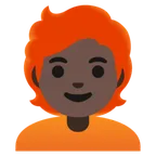 person: dark skin tone, red hair สำหรับแพลตฟอร์ม Google