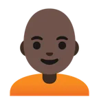 Google 플랫폼을 위한 person: dark skin tone, bald