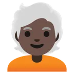 person: dark skin tone, white hair สำหรับแพลตฟอร์ม Google