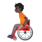 person in manual wheelchair: dark skin tone til Google platform
