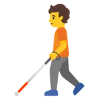 person with white cane voor Google platform