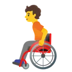 person in manual wheelchair alustalla Google